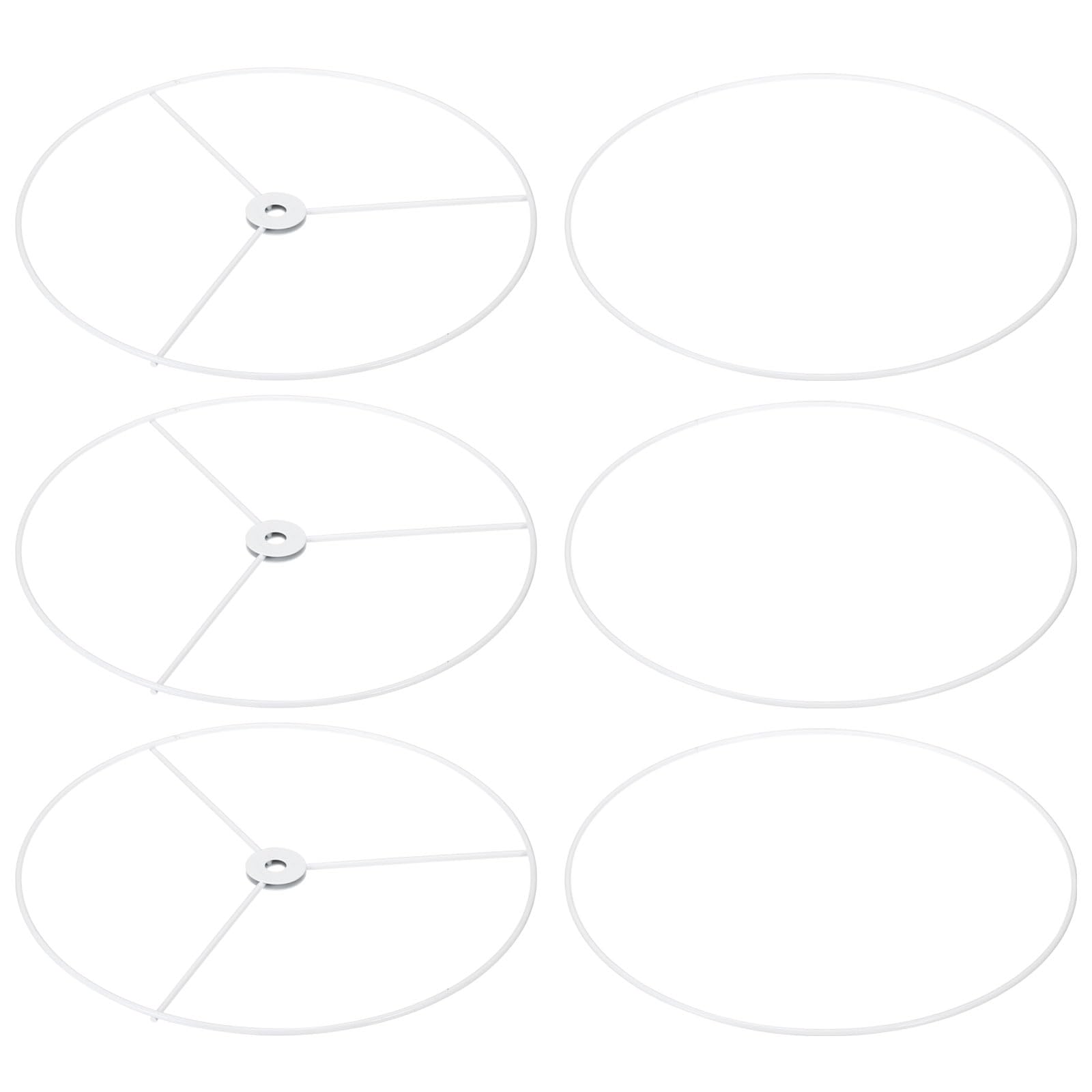 PATIKIL 10 Inch E26 E27 Lamp Shade Ring Frame, 3 Pack Lampshade Holder Wire Frame DIY Drum Ring for Table Floor Lamp White — image 1