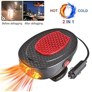 MNOMNN Draagbare Auto Heater Defogger, Auto Ventilatorverwarmer 30 Tweede Snelle Verwarming Ontdooien 12 V 150 W…