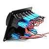 Purishion-Rocker-Switch-Panel-Style-Digital-Voltmeter12V-power-Socket-Dual-31A-USB-Power-Charger-Adapter-Aluminum-Flush-Mount-Blue-6-Gang-Rocker-Black-for-RV-Car-Boat