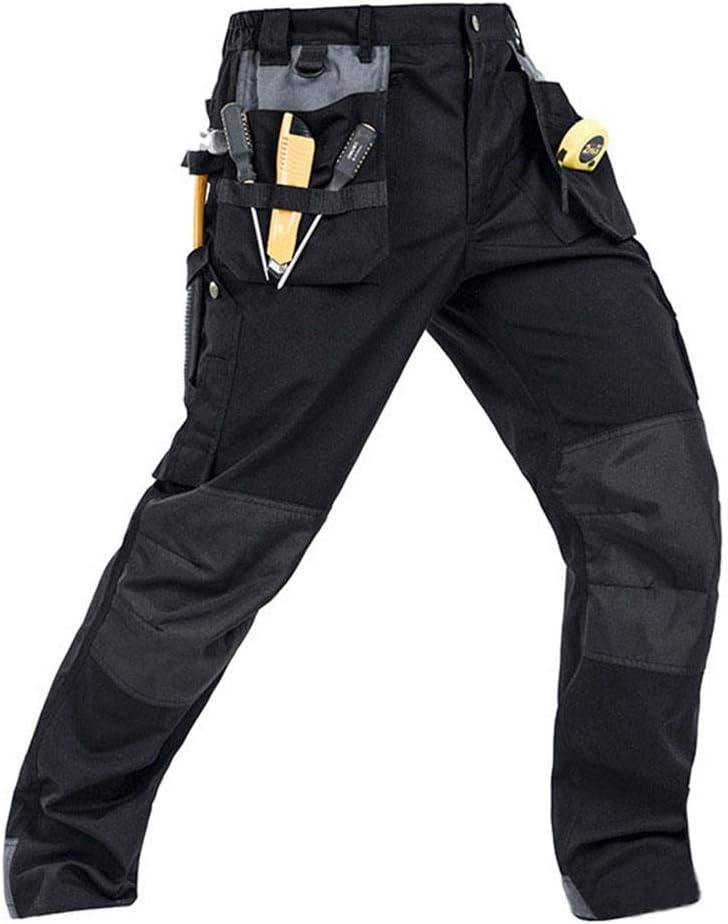 AUSZOSLT Men's Cargo Work Pants Cordura Knee Heavy Duty Multi Pockets Utility Work Pants