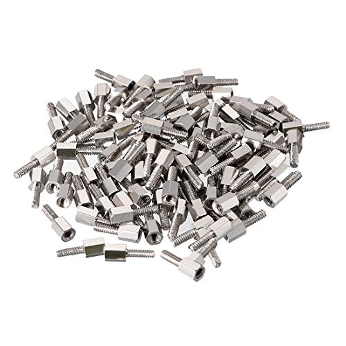 uxcell 4#-40 6+8mm F/M Brass Hex Standoff Spacer Screws PCB Pillar Nickel Plated 100 Pcs