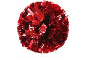 PUZINE 2pack/4pack 13" Cheerleading Metallic Foil & Plastic Ring Pom Poms Cheerleading Poms 100g