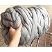 welltree Merino Soft Chunky Wool Yarn for Arm Knitted DIY Your Favorite Thick Blankets (Grey - 6.6 lbs)