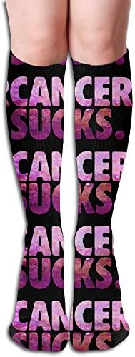 Scratched Cancer Sucks Soft Athletic Long Socks Knee High Stockings Sock Boot