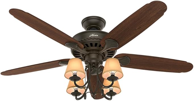 Hunter 53094 Cortland Ceiling Fan With Five Dark Cherry Walnut