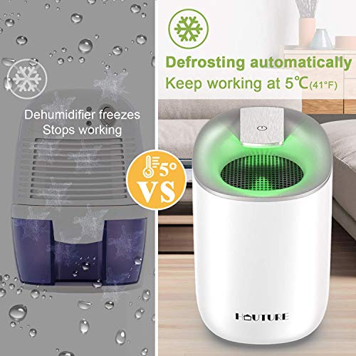 HAUTURE New 2019 Small Dehumidifier, 1500Cubic Feet (170 sq ft) Portable and Compact 600ml(20 oz) Capacity Quiet Electric Mini Dehumidifiers for Home, Bedroom, Basement, Bathroom, Gunsafe, RV, Garage - Thumbnail 4