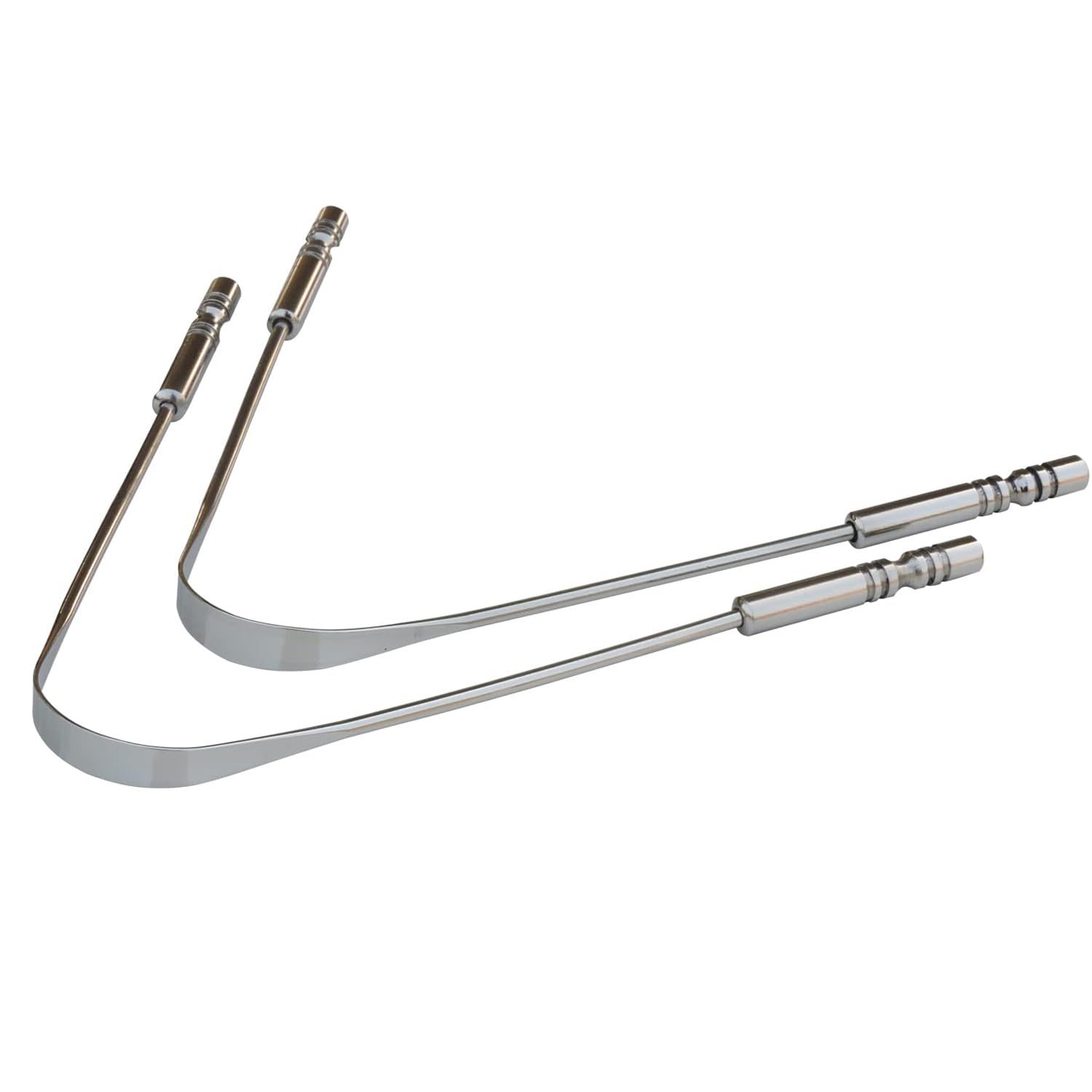 Stainless Steel Tongue Cleaners Set of 2 | Surgical Grade Metal Tongue Scraper for Bad Breath, White Tongue & Plaque | Oral Detox & Fresh Breath Solution