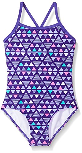 Kanu Surf Little Girls' Jade Beach Sport Banded 1-Piece Swimsuit, Purple, 4