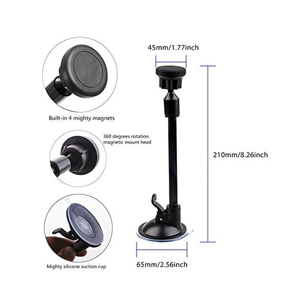 EAGWELL-Magnetic-Cradle-less-Windshield-Flexible-Car-Mount-Holder-Cell-Phone-Holder-Stand-Car-Accessories-for-iPhone-Samsung-LG-Nexus-HTC-Motorola-Sony-and-Other-Smartphones-Black