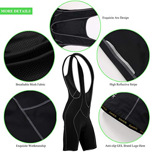 image for Cycling Bib Shorts, Santic Men's 4D Padded MTB Mountain Road Bike Shor