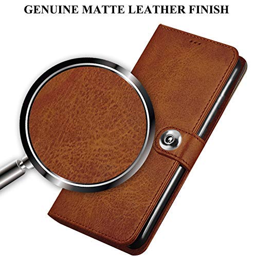 TheGiftKart Genuine Leather Finish Samsung Galaxy A21s Flip Cover Back Case | Inside Pockets & Inbuilt Stand | Wallet St