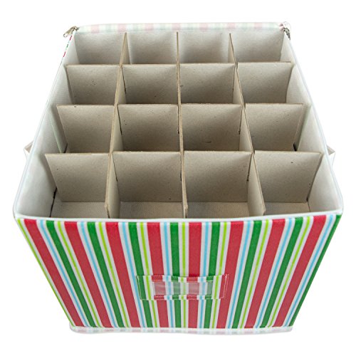 DII Holiday Ornament Storage Bin with Dividers & Separators to Protect Fragile Christmas Tree