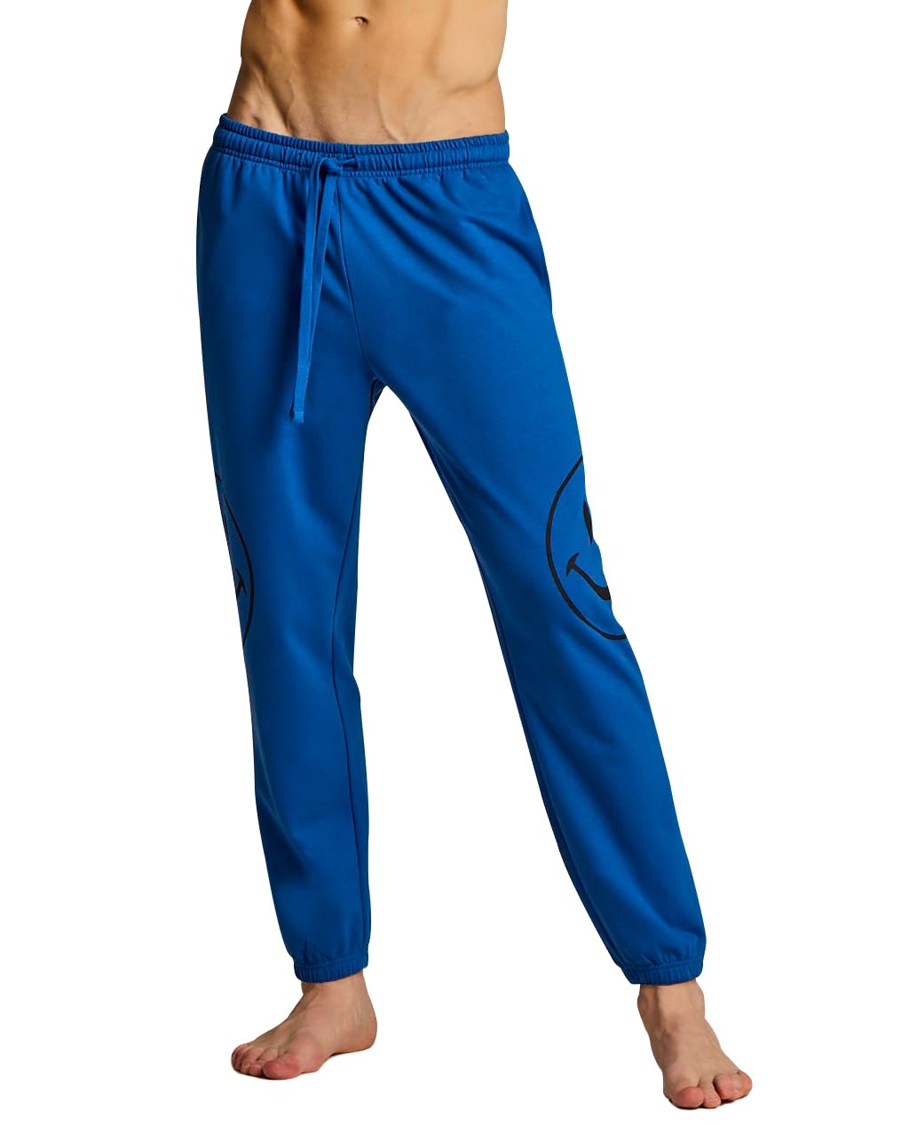 JOE BOXER Smiley Fleece Mens Lounge Pants Sweats, Mens Joggers with Pockets for Sleep and Lounge (Blue, X-Large)