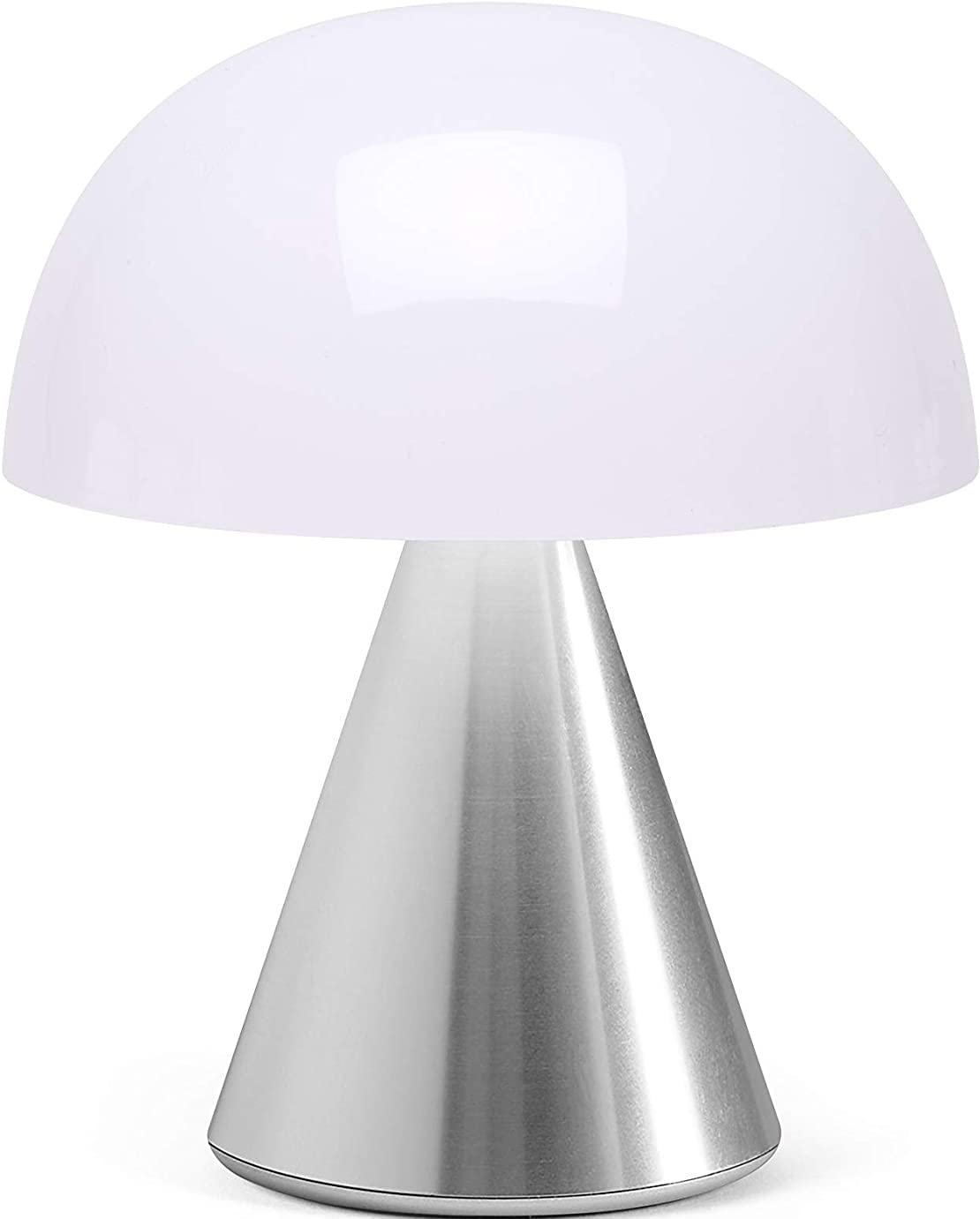 Lexon Mina M Mushroom Lamp - Portable Bedside Light for Bedrooms, Kids & Nursery - 9 LED Color Rechargeable Table Lamp with 24h Light & Dimmer, Medium - Alu Poli