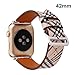 MeShow TCSHOW For Apple Watch Band Series 3 42mm,42mm Tartan Plaid Style Replacement Strap Wrist Band with Silver Metal Adapter for Apple Watch Series 3 2 1(Not fit for 38mm iwatch) (A)