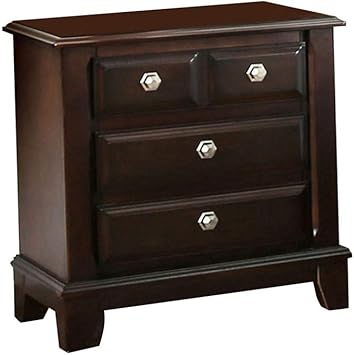 Amazon Com Benjara Benzara Litchville Contemporary Nightstand Cherry Brown Furniture Decor