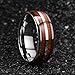 King Will NATURE 8mm Mens Domed Double Rosewood Wood Inlay Tungsten Carbide Ring Wedding Band Polished Finish Comfort Fit