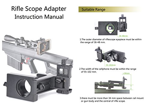 Landove Rifle Scope Smartphone Mounting System Smart Shoot Scope Mount Adapter for Gun Scope Airgun Scope Display Record The Hunt Via The Phone