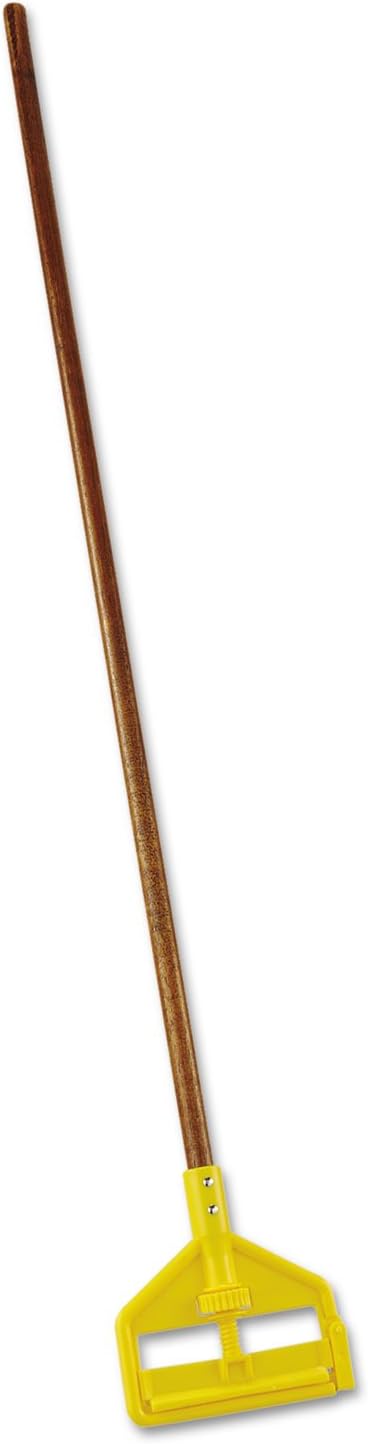Invader Wood Side-Gate Wet-Mop Handle, 54"", Natural/Yellow, New