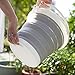 Attac Foldable Bucket Folding Fishing Outdoors Hiking Collapsible Water Carrier Silicone Camping Caravan, Grey/White, 10 Liter