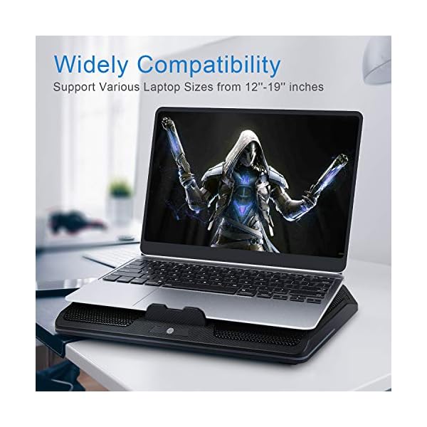 TECKNET-RGB-Gaming-Cooling-Pad-Quiet-Laptop-and-Notebook-Cooling-Pad-With-5-Fans-Touch-Button-and-Blue-LED-Laptop-Cooler-fits-12-19 TeckNet RGB Gaming Cooling Pad Quiet Laptop and Notebook Cooling Pad With 5 Fans, Touch Button and Blue LED Laptop…