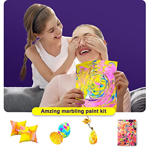 Water Marbling Paint Art Kit For Kids Arts And Crafts For Girls