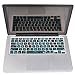 Case Star Feather Series Silicone Keyboard Cover Skin for MacBook 13-Inch Unibody / Macbook Pro 13, 15, 17-Inch and Apple Wireless Keyboard (Black with Aqua Blue Feather)
