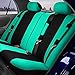 FH Group Stylish Full Set Car Set Covers Front Set and Rear Split Function, Airbag Compatible – Universal Fit for Cars Trucks & SUVs (Mint/Black)