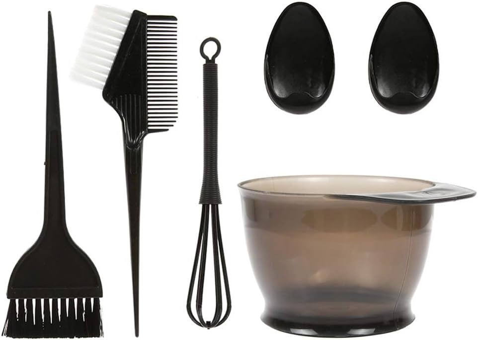 Roeam 5PCS Hair Dye Color Brush and Bowl Set Ear Caps Dye Mixer Hair Tint Dying Coloring Applicator