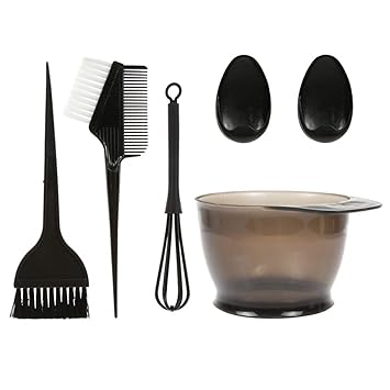 Amazon Com 5pcs Hair Dye Color Kit Anself Hair Dye Color Brush And Bowl Set Ear Caps Dye Mixer Hair Tint Dying Coloring Tools Kitchen Dining