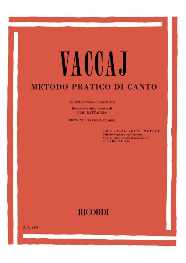 Metodo Practico: Mezzo-Soprano/Baritone - Book/CD: Ariette su Testi di Metastasio, Mezzo Soprano O Baritono, Practical Vocal Method