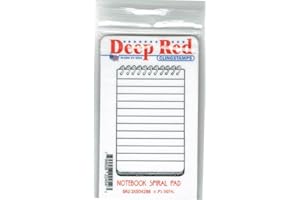 Deep Red Stamps Notebook Spiral Pad Rubber Cling Stamp 2 x 3.2 inches