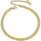 PROSTEEL Stainless Steel Chain Anklets for Women, Silver/Gold Tone, Ankle Bracelets Hypoallergenic, 8-10.5 Inch Adjustable, Come with Box