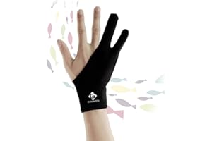 GAOMON Two Finger Glove for Drawing Tablet, Pen Display and Sketch Creation, Free Size Support Left and Right Hand