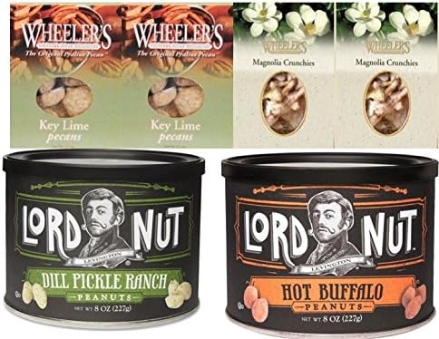 Lord Nut Levingston Dill Pickle Ranch - Hot Buffalo - Magnolia Crunchies - Key Lime Pecans Total 6 Items