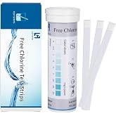 LOHAND Chlorine Test Strips for Pool, 0-25ppm Measuring Range, 100 Strips | Fast &amp; Easy Operation, Low Range Free Chlorine Test Paper for Hot Tub, Drinking Water, Tap Water, Sewage
