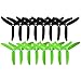 RAYCORP 5040 3-Blades 5x4x3 Propellers. 16 Pieces (8CW, 8CCW) Black & Green 5-inch Tri Blades Quadcopter & Multirotor Props + Battery Strap