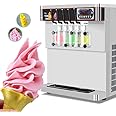 Kolice Commercial Desktop 5 Flavors Soft Serve Ice Cream Machine, Gelato Ice Cream Maker-ETL, 5 Different Discharge Nozzles, Upper Tanks Refrigerated, Transparent Dispenser Set