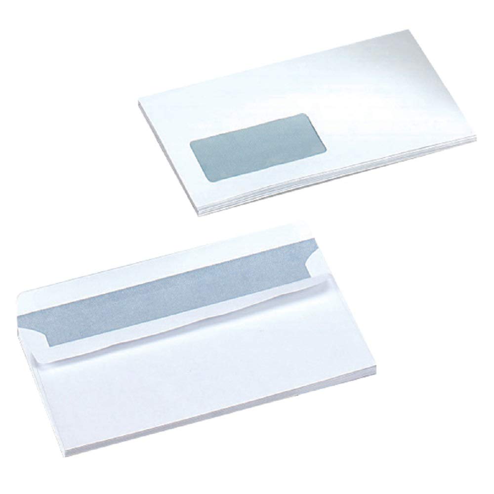 5 Star 907190 Envelopes Wallet Press Seal Window 90gsm White DL [Pack of 500]