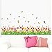 Amaom Removable Beautiful Colorful Tulip Flowers With Butterfly Wall Decals Murals Home Art Decor Peel Stick Wall Stickers for Walls Corners Kids Bedroom Living Room Offices Nursery Classroom