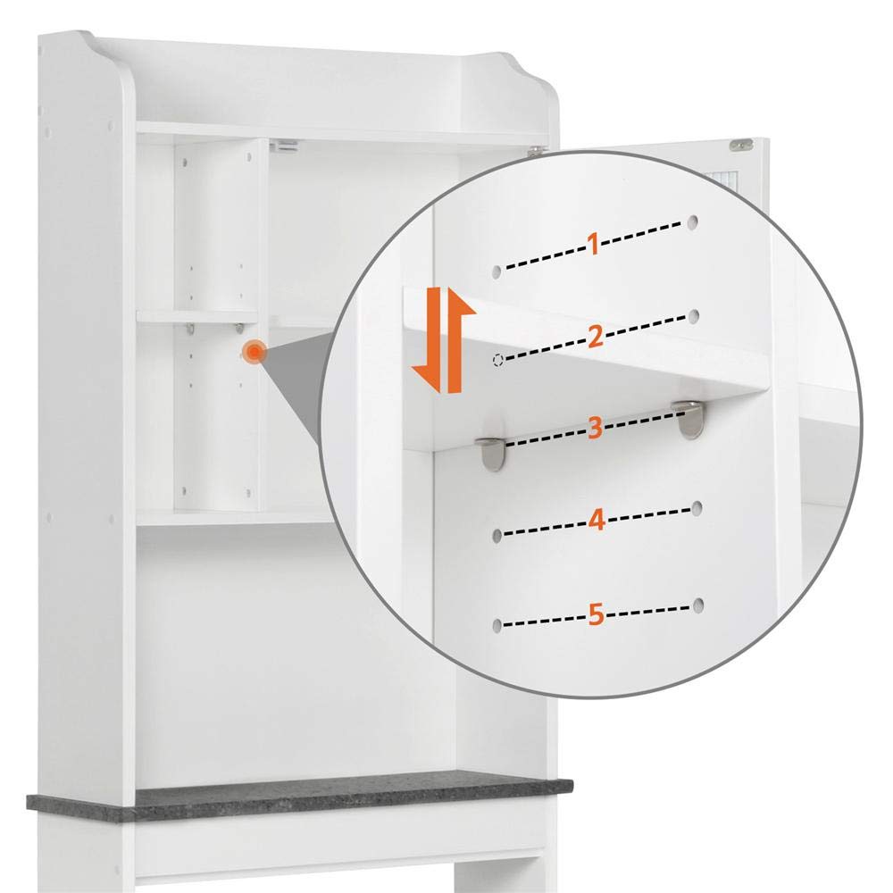Bathroom Free Standing Cabinet W Adjustable Shelves Yaheetech Over The Toilet Cabinet Space Saving 23 2in L X 7 5in W X 68 9in H Over The Toilet Storage