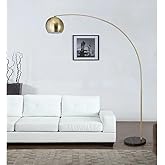 Major-Q Modern Standing Adjustable Floor Lamp with Metal Dome Shade & Marble Base for Living Room - Corner Light Arc Lamps fo
