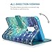 MOLLYCOOCLE Galaxy S9 Case(Not Plus), 3D Relief Pattern Wallet Case PU Leather Soft TPU Inner Bumper Ultra Slim Fit Protective Cover for Samsung Galaxy S9, Blue Butterfly