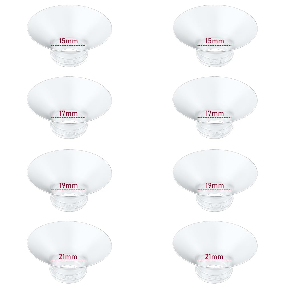 Photo 1 of Flange Insert 15/17/19/21mm 8pcs Compatible with Momcozy M5/M9/M6/S12 Pro/V1 Pro/V2 Pro,for Spectra/Medela/MomMed/eufy/Lansinoh/Elvie Breast Pump, Fit for 24mm Flange/Shield of Most Pumps