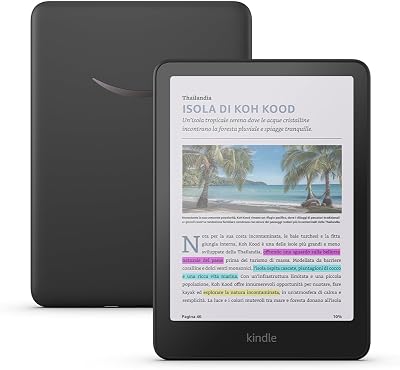Kindle Colorsoft 16 GB (modello 2024), con schermo a colori che dà vita a copertine e contenuti, ora con evidenziazioni a colori, senza pubblicità (nero)