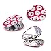 BMC Womens 3 pc Mixed Design Heart Flower Alloy Metal Folding Compact Travel Pocket Beauty Makeup Mirror Set