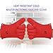 LP Silicone Heat Resistant Grilling BBQ Gloves (Pair) for Cooking Camping Baking Smoking Potholder Fireplace Red