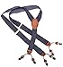 REFINEMMEE Trucker Side Clip Suspenders X-back for Hunting/Long Haul Truckers/Policemen/Bikers/Contractors,2