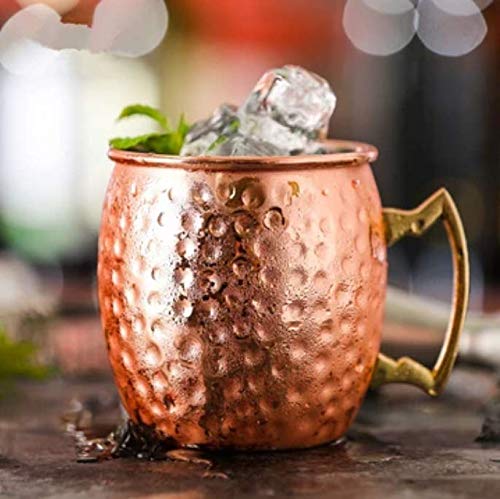 ORIEN CRAFT Moscow Mule Copper Mugs Set of 4 Pure Solid Handcrafted in India Moscow Mule Cups Set of 4 (16 OZ Each Mugs) - Set of 4 Copper Cocktail Mugs with 4 Straws and 1 Jigger!