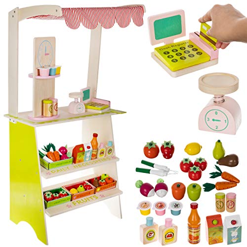 ISO TRADE Kaufladen aus Holz mit Zubehör Kaufmannsladen für Kinder 11247 – Bild 4